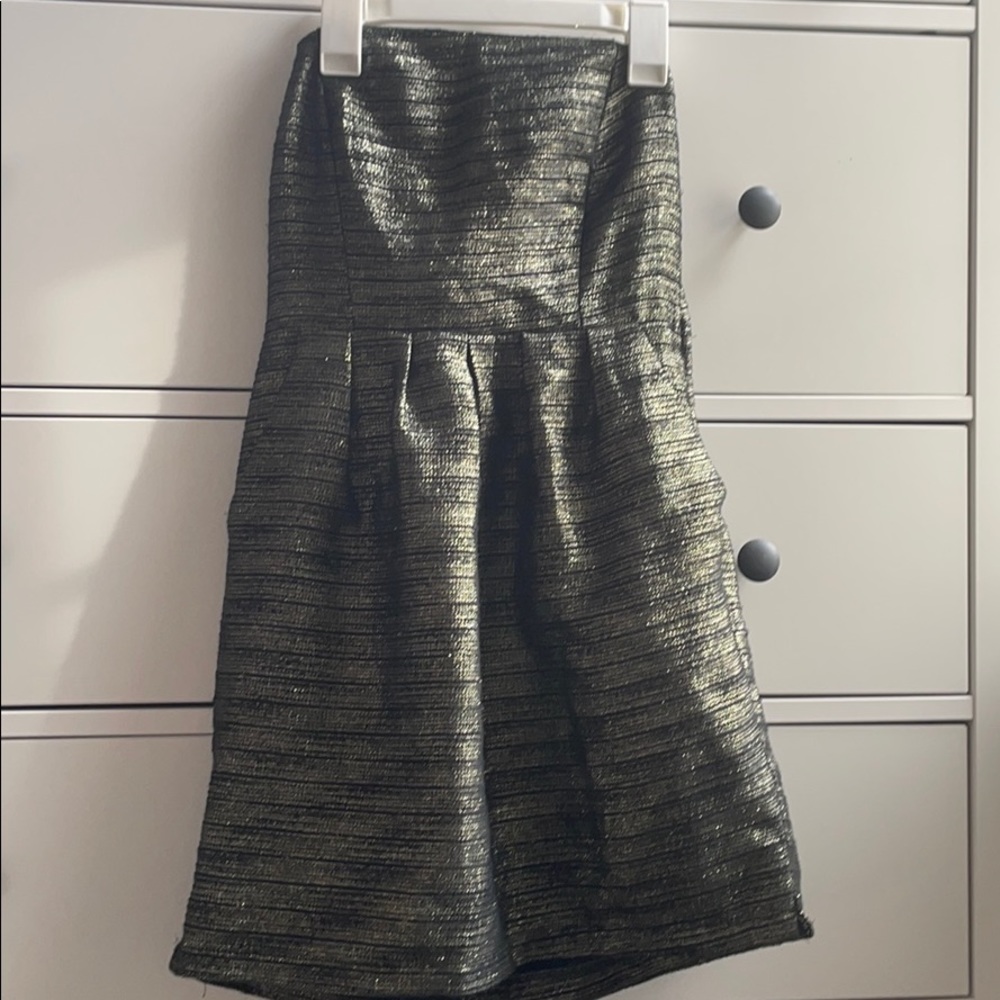 Black And Gold Strapless Dress